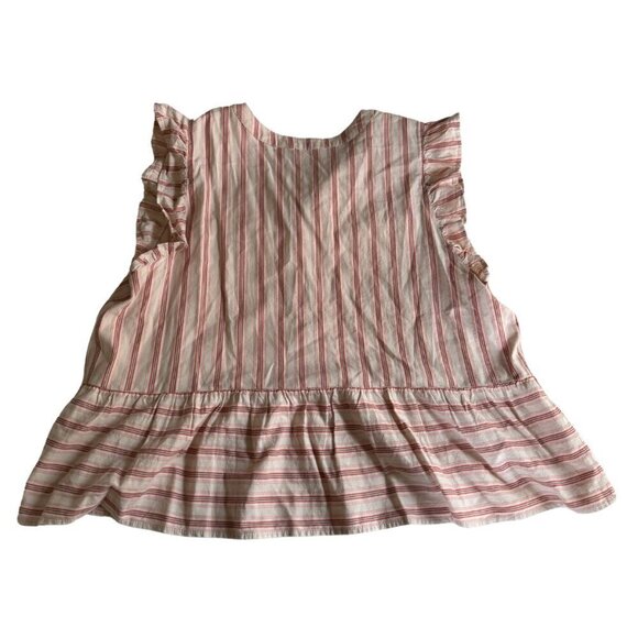 LOFT Striped Henley Peplum Shell size XL - Picture 4 of 4
